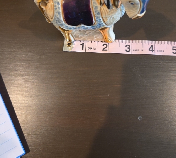 Artesania Rinconada Ceramic Horse Figure Has Blue, Gold And Purple Enamal Glaze - Picture 7 of 8